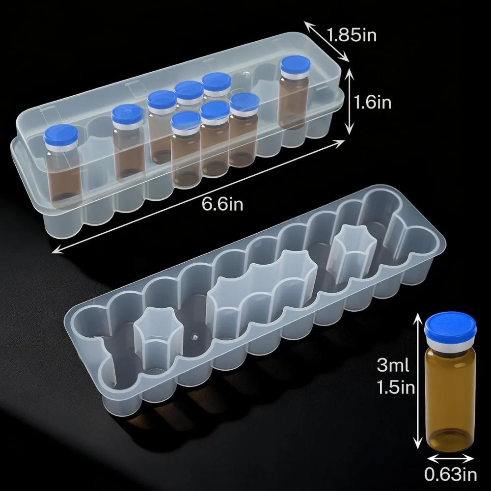 Peptide 10-Slot Vial Storage Case